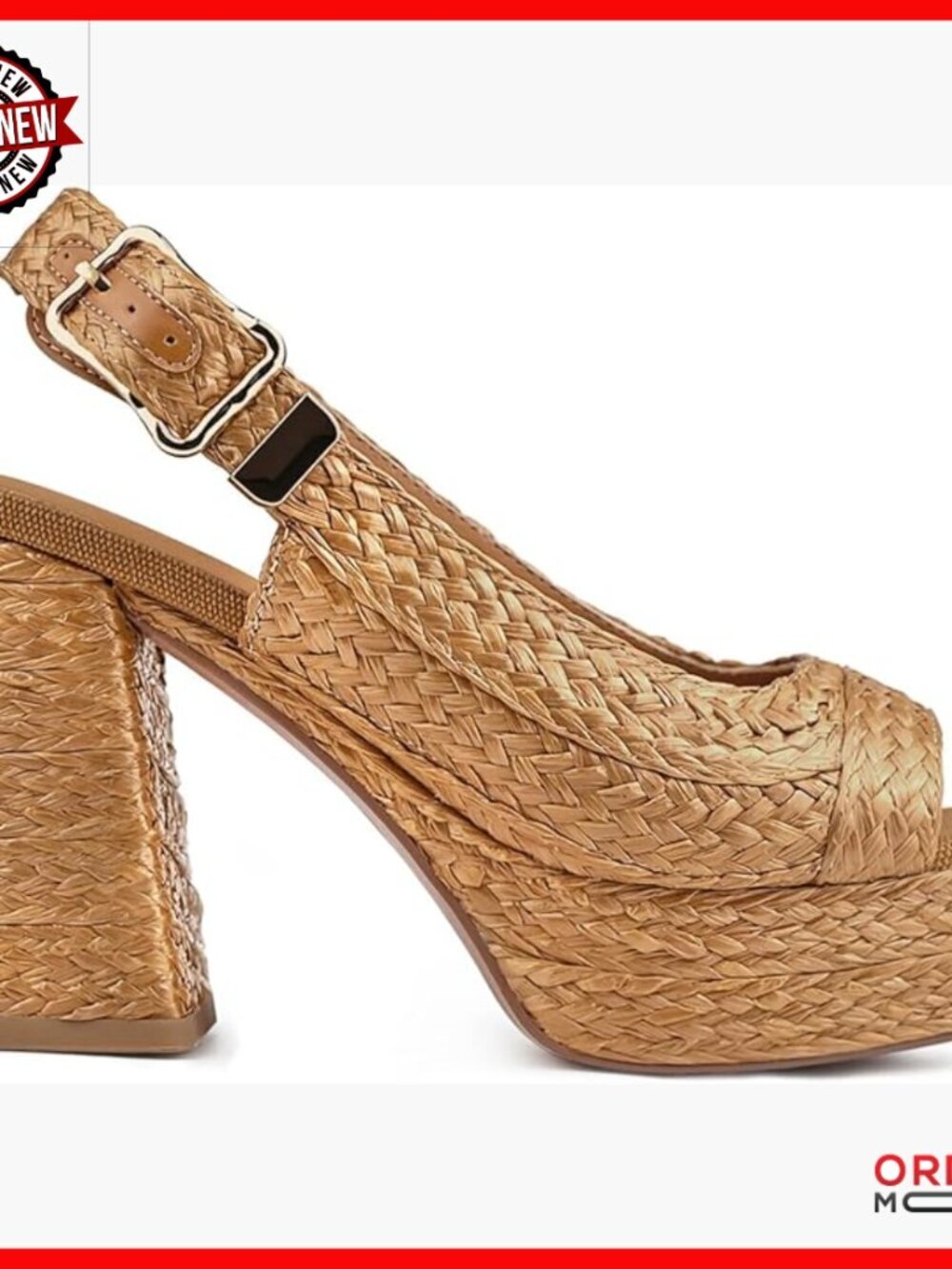 70s Retro Platform Sandals Chunky Heel Woven Slingback Summer Shoes